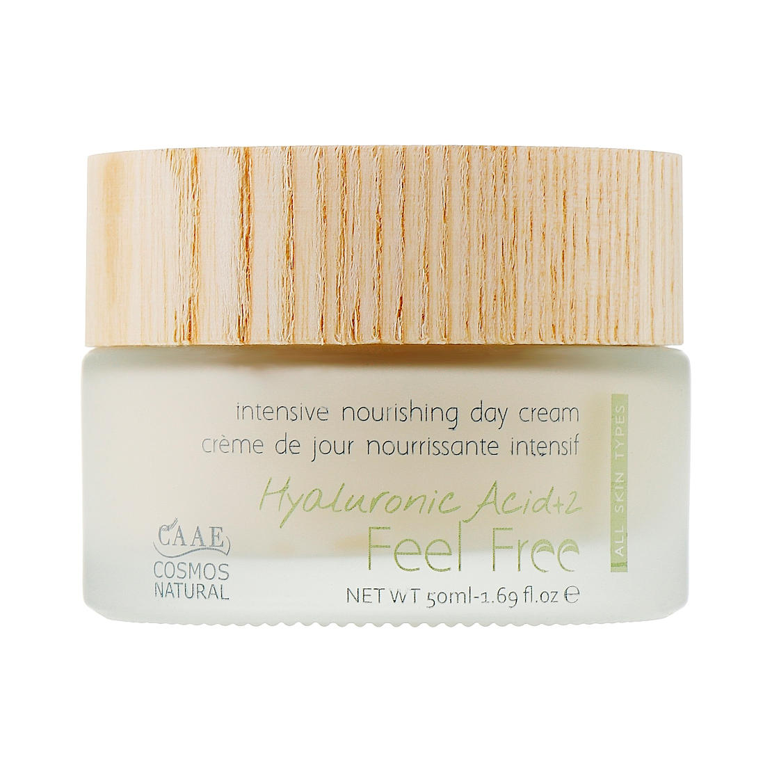 Денний крем для обличчя Feel Free Hyaluronic Acid + Z Intense Nourishing Day Cream з гіалуроновою кислотою, 50 мл